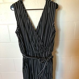 Navy Blue Jumpsuit with Stripes Large